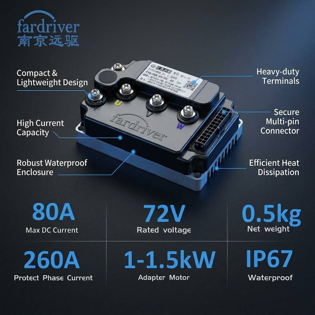 Fardriver ND72260 MiNi12 72V 1 - Kelly Kls7230S Controller ulasan dan harga